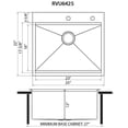 thumbnail image 2 of Ruvati USA RVU6425 22 x 12 in. Drop-in Topmount Laundry Utility Workstation Sink with 16 Gauge Stainless Steel, 2 of 7