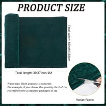66 Inch 1.09 Yards Dark Green Vintage Soft Velvet Fabric by The Yard Crushed Velvet Fabrics Square Polyester Wide Cloth for Sewing Apparel Costume Upholstery Curtains Tablecloth DIY Craft