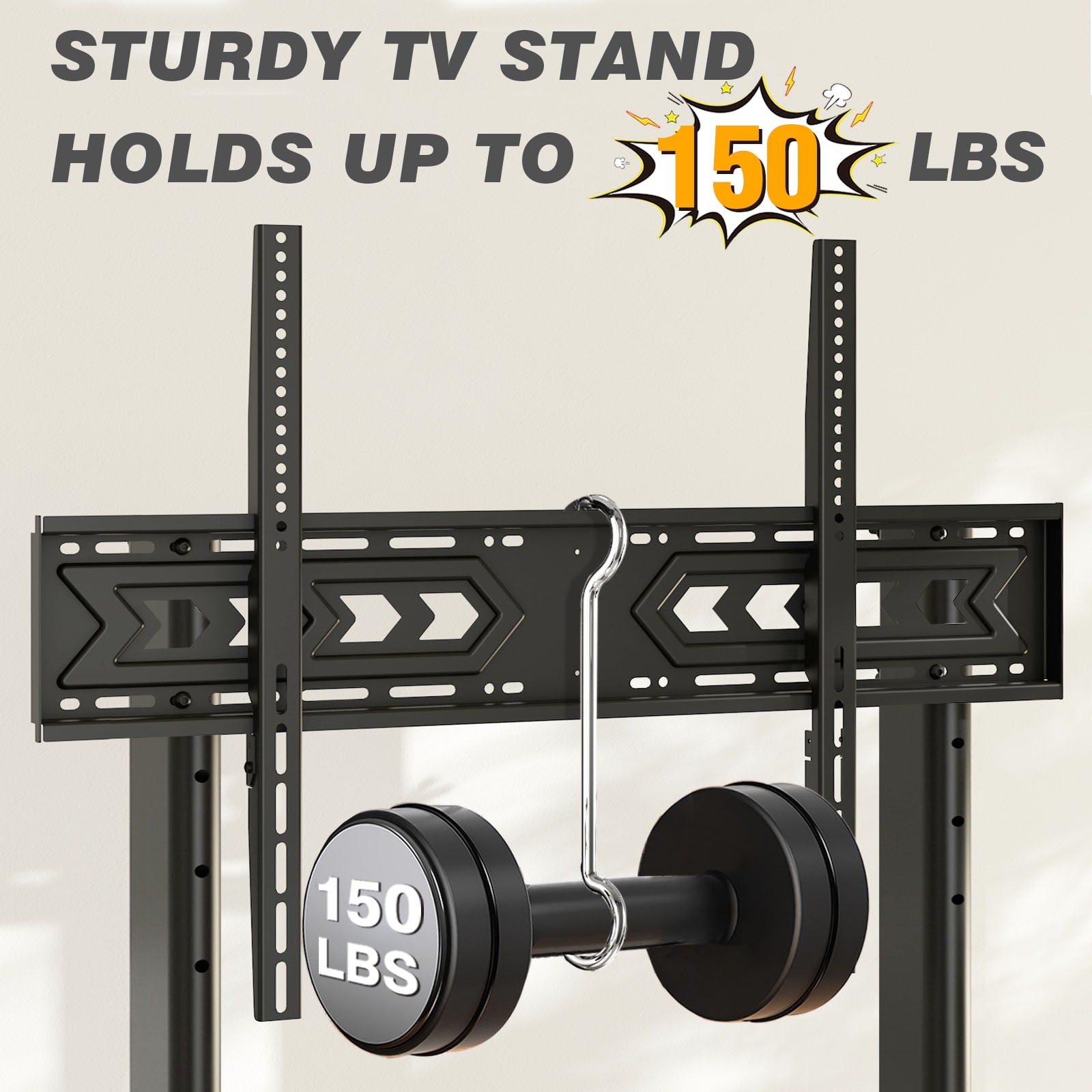 RTVR Floor TV Cart Stand with Mount for 55 to 100 inch Screens up to 150 lbs Heavy Duty Conner TV Stand, Black