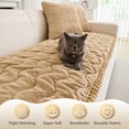 thumbnail image 3 of CJC Sofa Cover Fuzzy Couch Cover for Pets Dog Cat Washable Non-Slip Sofa Slipcover Cushion Protector Pets Friendly Mat (Light Brown, 28'' x 70''), 3 of 9