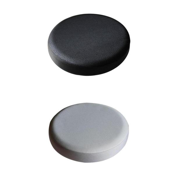 Funda Para Taburete De Bar De Superficie Lisa Gris Y Negra Funda De Asiento De Silla Elevadora Redonda