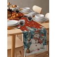 thumbnail image 6 of Red Snowman Christmas Burlap-Cotton Table Runner 36 Inches Long,Winter Snowflake Tree Xmas Farmhouse Table Runners,Outdoor Dining Tablecloths Decor for Baby Shower/Party/Wedding 13x36, 6 of 9