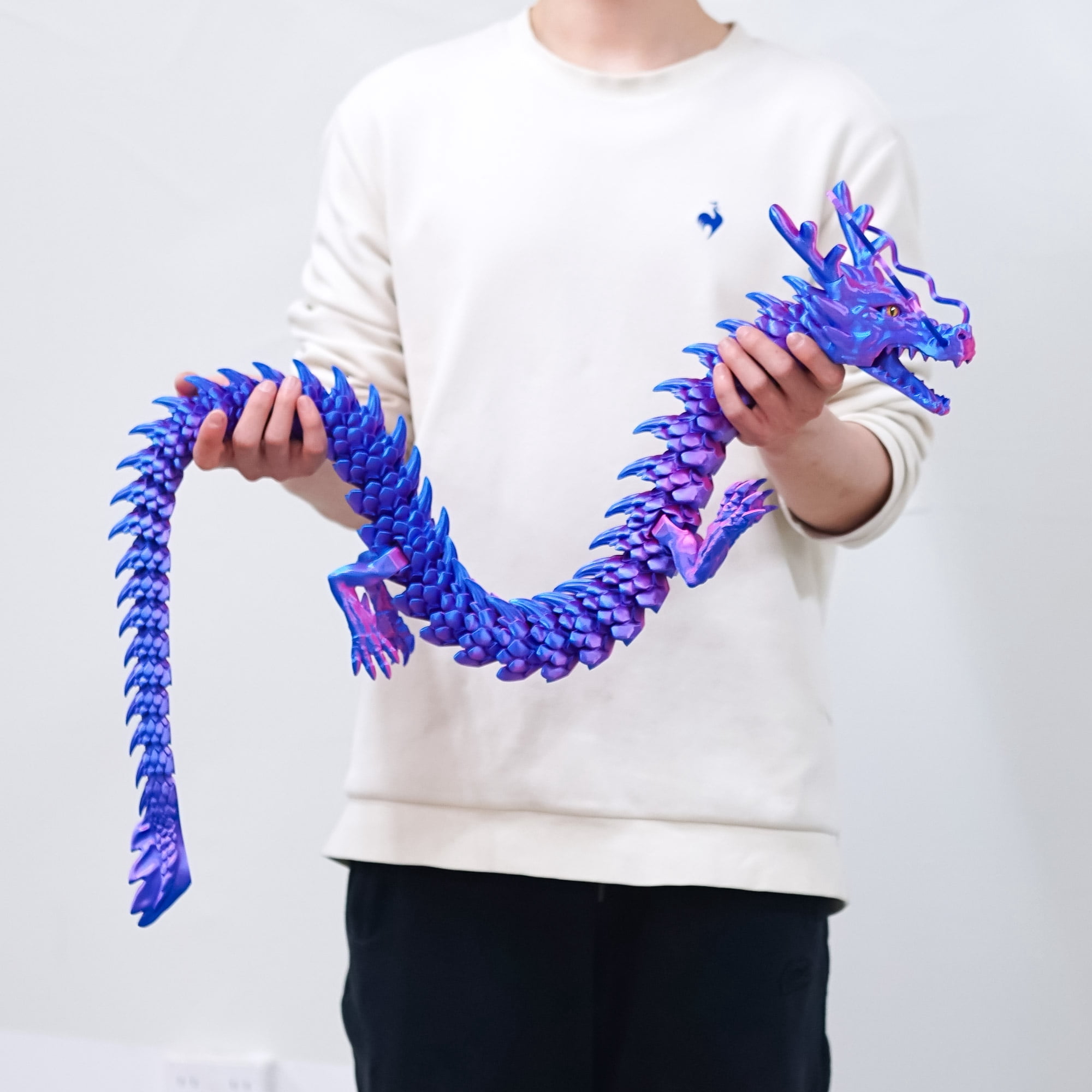 47.3inch Super Large 3D Printed Dragon Models,Flexible Joint Animal lacertid Figurines, 3D Printing Stuff Cheap,Stress Relief, Fidget restlessness, ADHD Toys, Surprise Fantasy Gifts (47.3inch)