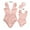 Pink, variant on GYRATEDREAM Mommy and Me Swimsuit One Piece Solid Color V Neck Bathing Suits Family Matching Swimwear Monokini