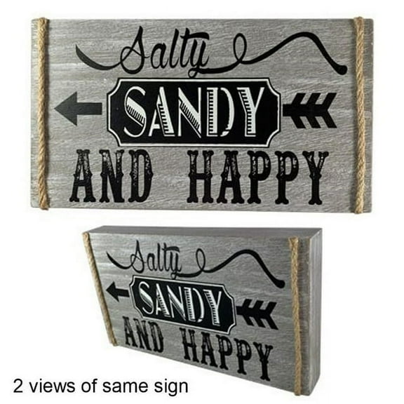 Salty Sandy and Happy Wood Sign