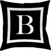 IDG Classic Block Monogram Decorative Pillow - Black