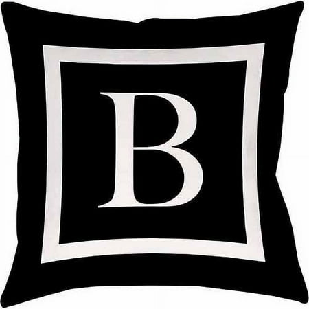 IDG Classic Block Monogram Decorative Pillow - Black