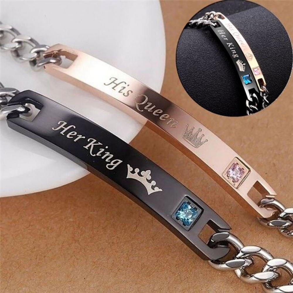 Free Engrave Bracelet Customize Stainless Steel Bracelets Charm ID Bracelets  Jewelry For Couples Women Men