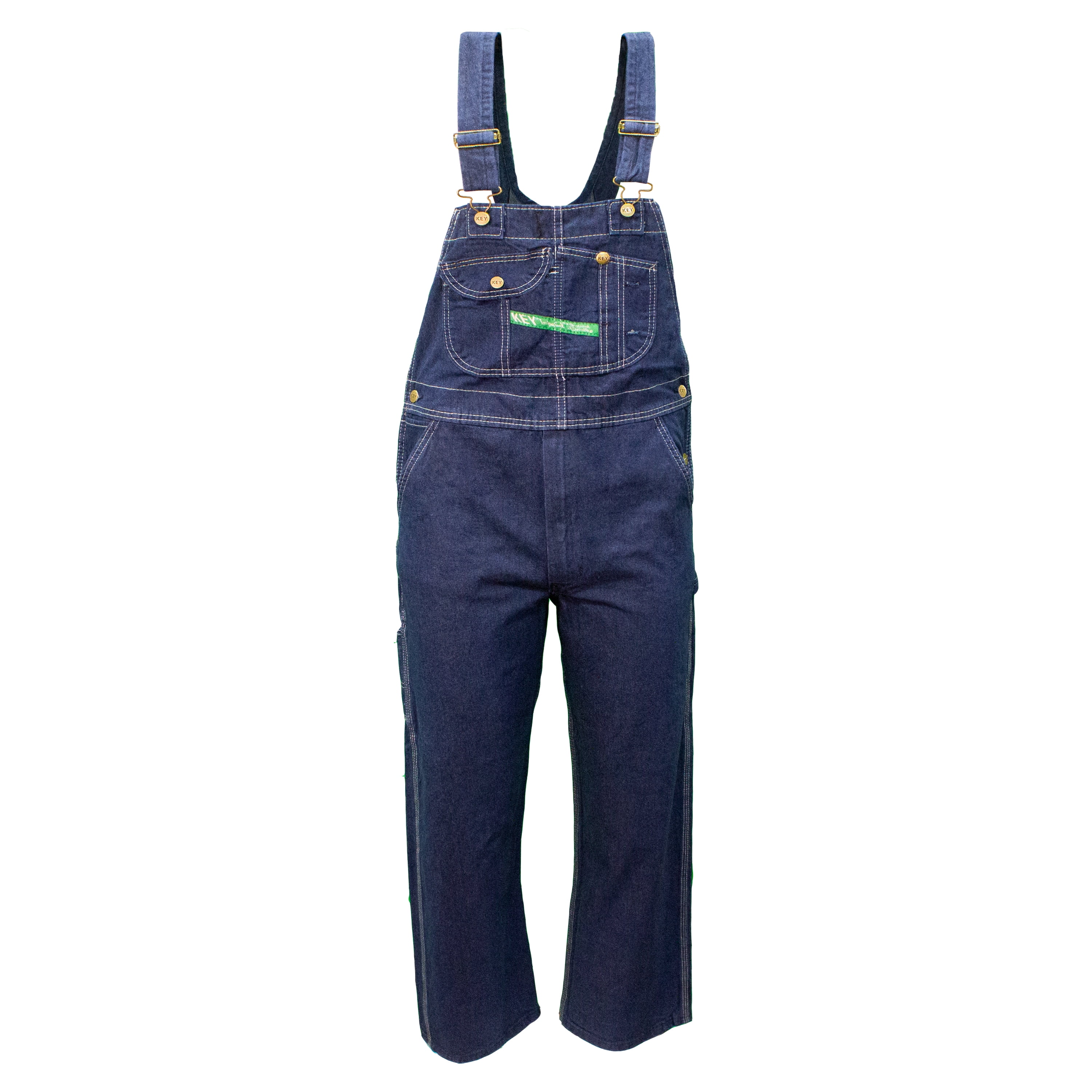 Key Garment Washed Denim Bib Overall