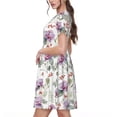 thumbnail image 2 of Naloa Orchids Flowers Print Womens Summer A-Line Dress with Pockets,Short Sleeve Dresses,Flowy Beach Swing Dress for Vacation Travel, 2 of 6