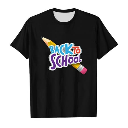 

Tops for Teens School Season T Shirt Summer Short Sleeve Soft Back School Printed Tops for Teen Girls