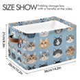 thumbnail image 4 of Yayeee 2 Pack Canvas Storage Basket with Handles for Shelves Fabric Bins Closet Organizer, Vibrant Cute Cat, 4 of 8