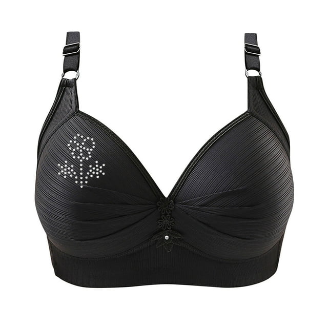 Birdeem Bras for Women Womans Printing Gathered Together Large Size Daily Bra Underwear No Rims