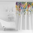 thumbnail image 3 of Shower Curtain, Country Colorful Flower Leaves Waterproof Shower Curtain Set with Hooks for Bathroom Showers,Stalls and Bathtubs,72x72In Gradient Oil Painting Style, 3 of 9