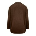 thumbnail image 5 of Texiao Leather Jacket Women, Brown Women Long Sleeve Tops, Winter Coats for Women Faux Coat Long Sleeve Button Pockets Coat Fleece Jacket Casual Jackets for Trendy, 5 of 8