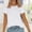 White, variant on Shirts for Women Short Sleeve Round Neck Basic Tee Summer Solid Color Colored Cotton Breathable Skin-Friendly Lightweight Casual Daily Wear Top L Size Spring Summer Womens Tops