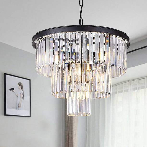 Light 20 Inch Crystal Chandelier, How High To Hang Crystal Chandelier