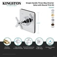 thumbnail image 5 of Kingston Brass KS3048EX Elinvar Single-Handle Three-Way Diverter Valve with Square Trim Kit in Brushed Nickel, 5 of 7