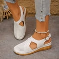 thumbnail image 5 of QNANSPI Women's Wedge Heel Shoes, Summer Casual Footwear for Women, Women Solid Color Closed Toe Wide Width Beach Wedge Heel Footwear With Buckle And Thick Sole For Summer Shoes, 5 of 6