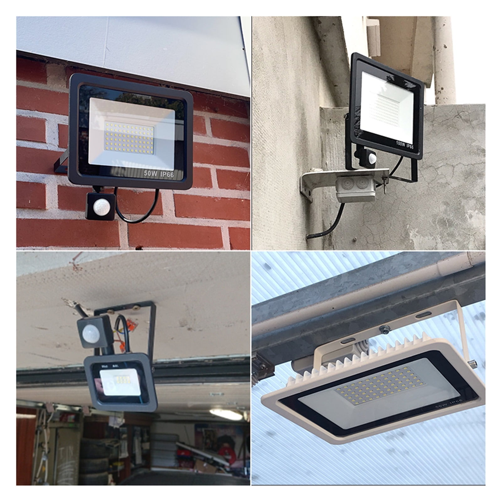 LED Floodlight RIP Motion Sensor IP66 Outdoor Waterproof 50W 100W Garden Landscape Spotlight Wall Light - Wide Angle Beam