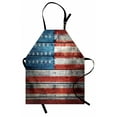 thumbnail image 1 of USA Apron July Independence Day Weathered Antique Wooden Looking National Celebration Image, Unisex Kitchen Bib Apron with Adjustable Neck for Cooking Baking Gardening, Blue Red White, by Ambesonne, 1 of 3