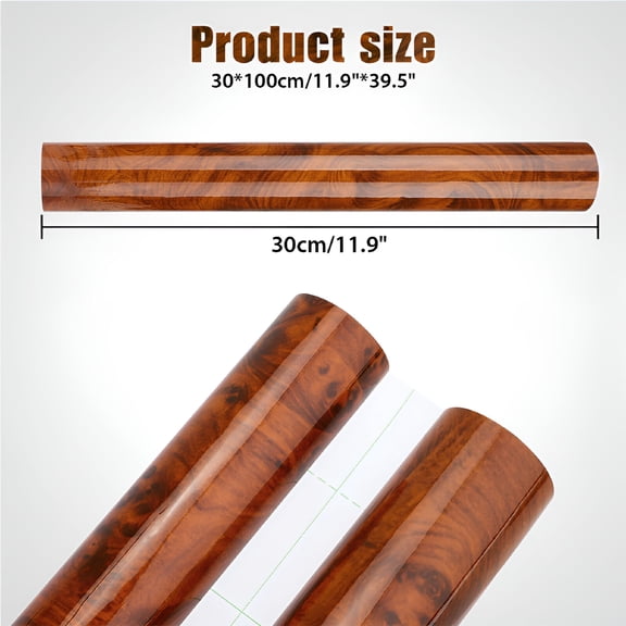 ICERUN Car Interior Wood Grain Textured Glossy Wrap Sticker Decal Sheet Vinyl Film DIY