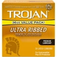 thumbnail image 4 of TROJAN Ultra Ribbed Stimulations Premium Lubricant Latex Condoms 36 ea (Pack of 2), 4 of 10