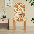 thumbnail image 6 of Halloween Pumpkin Leaf Dining Chair Covers Set of 4 Spandex Stretch Chair Protectors Covers for Dining Chairs Living Room, 6 of 6