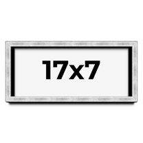 17x7 Frame Brushed Silver Solid Wood Picture Frame | 0.75 Inch Moulding Width | Rabbet Depth 0.75