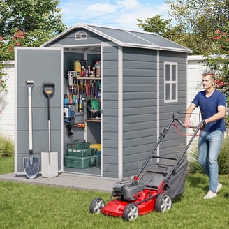 Costway 5.7 FT x 7.5 FT Outside Storage Shed Double Door Outdoor