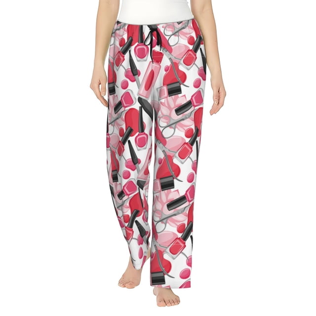 Balery Makeup Pantalones de pijama para mujer, pijamas ultraligeros, pantalones de estar por casa-X-Large