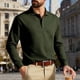 thumbnail image 4 of pstuiky manga larga para hombre, Cárdigan informal de manga larga con solapa y botones para hombre, color liso top de hombre xl, 4 of 9
