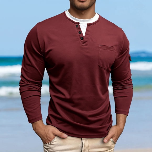 Layered Collar Long Sleeve Thermal Undershirt for Everyday Casual Wear Unisex Basic Top with Stretch Fit and Comfortable Layered Design