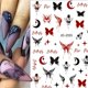 thumbnail image 3 of Pegatinas de uñas con diseño de mariposas en 3D, autoadhesivas, en blanco y negro, ideales para la primavera. 6 hojas., 3 of 5