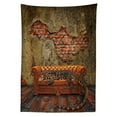 thumbnail image 3 of Ambesonne Fantasy Tablecloth Rectangular Table Cover, Grunge Brick Wall, 60"x84", Vermilion Umber, 3 of 4