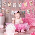 thumbnail image 5 of NOGIS 1st Birthday Photo Banner for Baby from Newborn to 12 Months, First Birthday Decorations, Pre-Strung One Year Old Birthday Photo Banner with Frame, Monthly Milestones Garland (Rose Gold), 5 of 7