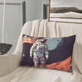 thumbnail image 5 of Gukieu Astronaut With American Flag Print Plush Pillow Cover, Hidden Zipper Pillow Protector without Pillow Core, Suitable for Bedroom, Office, Car Decoration-20"x30", 5 of 6