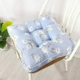 thumbnail image 2 of Nvzi Bohemian Soft Patio Chair Pads Indoor Office Home Kitchen Square Dining Chair Cushion Pillow Blue Flower 18x18x4, 2 of 5