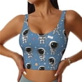 thumbnail image 1 of Fotbe Astronaut Sujetador Deportivo Largo sin Aros para Mujer con Almohadillas y Soporte Medio, Transpirable y Absorbente, Camiseta Tipo Chaleco o Tank Top-Small, 1 of 8