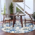 thumbnail image 4 of Round Area Rug 5ft,Vintage Tropical Blue Sea Fish Coral Washable Carpet Non-Slip Runner Accent Rugs Indoor Floor Mat for Bedroom Living Room Decor,Watercolor Ocean Marine Life, 4 of 9