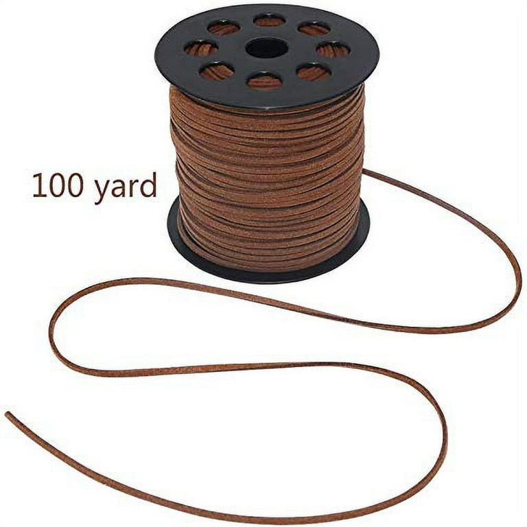 100 Yards 3mm Suede Leather Cord - Faux Suede Lace Spool For Bracelet, Necklace Making & DIY Crafts (White)