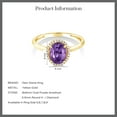 thumbnail image 6 of Gem Stone King 10K Yellow Gold Purple Amethyst and Diamond Women Engagement Ring (1.00 Cttw, Oval 8X6MM, Gemstone Birthstone, Available in Size 5, 6, 7, 8, 9), 6 of 6