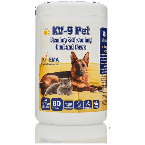 Lingettes de Nettoyage pour Animaux Lingettes de Toilettage pour Animaux Enlève-Saleté pour Chien et Chat Manteau et Patte 80 Pcs