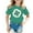 Vert Clair, variante sur Hauts pour Filles - Imprimé St Pat Col Rond Manches Courtes pour Enfants et Tenues Confortables pour Jeunes Fashionistas