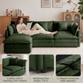 thumbnail image 4 of MIKIBAMA 70.8" Green Chenille U-Shaped Loveseat Sofa, 2-Seat Deep Seat Couch with Movable Ottomans for Living Room, Apartment, Office, 4 of 11