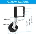 thumbnail image 2 of Unique Bargains 4 Inch Gate Wheels for Wooden Gate 220 Lbs Rubber Spring Loaded Gate Caster with Universal Mount Plate, 2 Pack, 2 of 7