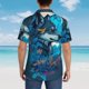 thumbnail image 4 of Fotbe Blue Iceberg Leaf Wolf Camisa Hawaiana para Hombre Unisex – Camisa Casual de Verano con Botones de Manga Corta de Algodón y Lino,Small, 4 of 7