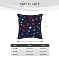 thumbnail image 4 of DouZhe Velvet Decorative Throw Pillow Covers Set of 2, Soft Square Cushion Cover with Invisible Zipper Red White Blue Stars Background Printing, 18"x18", 4 of 7