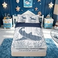 thumbnail image 2 of meiyoeat Whale Shark Zipper Full Size Comforter Sets with Fitted Sheet and 2 Pillowcases for Kids Boys, Cartoon Ocean Animal Zipper Bedding Set for Bedroom, Blue White, Blue ReversibleB, 2 of 6