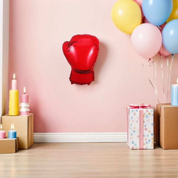 LOLIPPYY 12Pcs Boxing Gloves Party Balloons for Boxing and Wrestling Themed Birthday Decorations